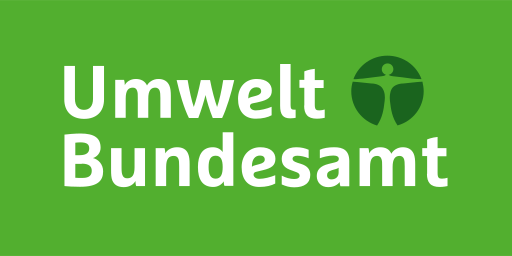 Offizielles Logo Umweltbundesamt Offizielles Logo des Umweltbundesamts - Ein weißer Namensschriftzug auf rechteckigen grünen Hintergrund