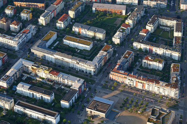 Wohnquartiere in einer Stadt