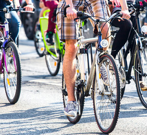 Gruppe von Radfahrerinnen und Radfahrern